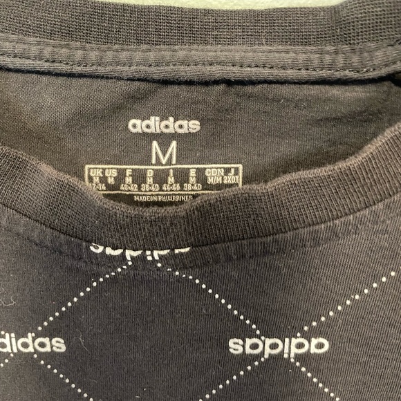 Adidas crop top! Adidas black & white logo crop top t shirt women’s size large! - Picture 2 of 4